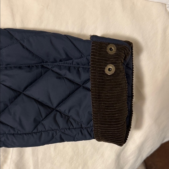 Polo Ralph Lauren Navy Quilted Jacket with Brown Collar - Picture 6 of 6